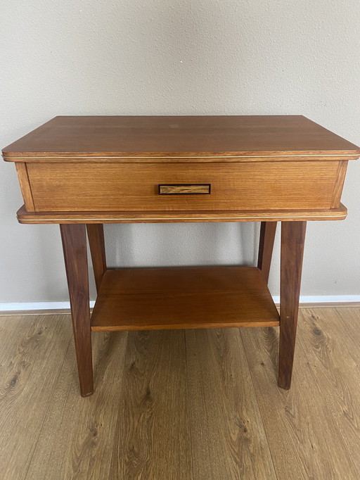 Vintage Table Cabinet With Drawer