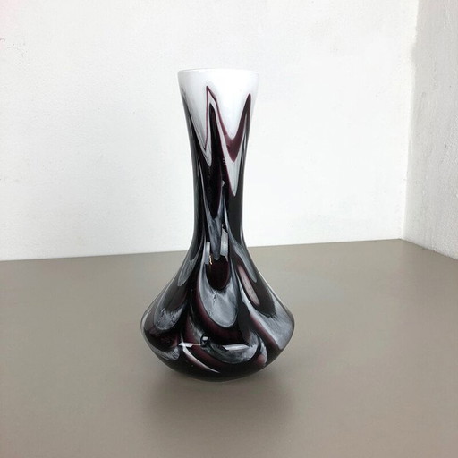 Vase vintage italien d'Opaline Florence en opaline multicolore