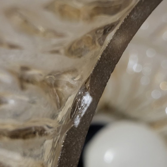 Image 1 of Lampada a sospensione vintage in vetro ambrato iridescente degli anni '60-'70