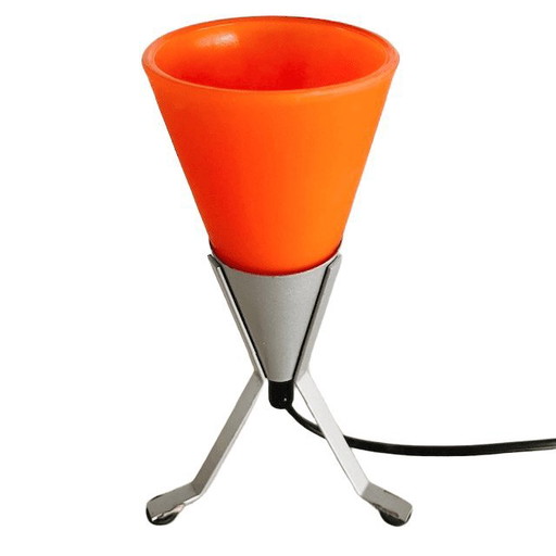 Vintage Retro Weltraumzeit Hema Tischlampe orange Glas Raketenlampe 1980er Jahre