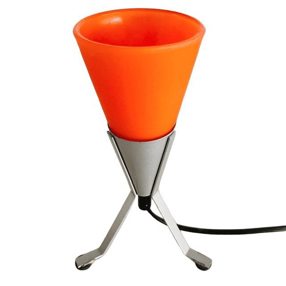 Image 1 of Vintage retro space age Hema table lamp orange glass rocket lamp 1980s
