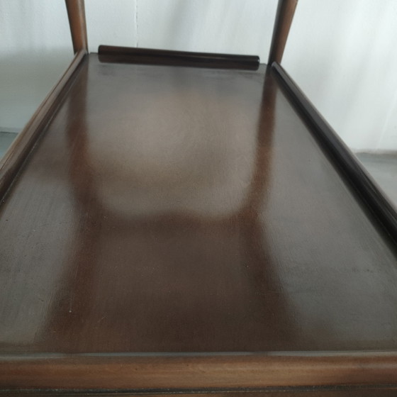 Image 1 of Vintage Webbing/Wicker Vitrine Serveerwagen/Bijzettafel (Chippendale Style)