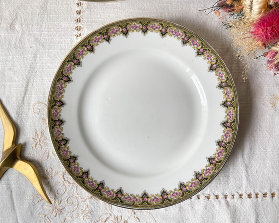 Vintage White Floral Porcelain Footed Platter, Made in France – Crockery (photo 2 of 8)