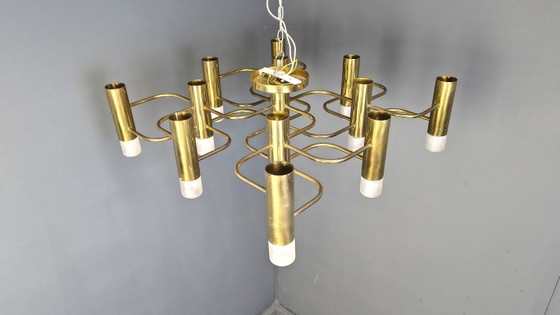 Image 1 of Lustre Sciolari du milieu du siècle avec 13 points lumineux