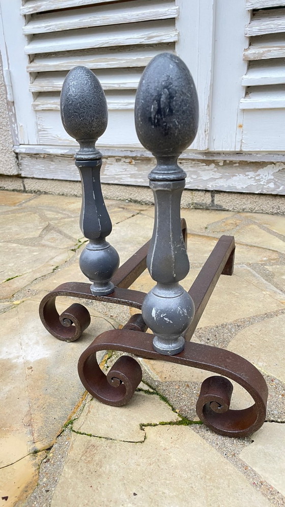 Coppia di alari geometrici vintage – Oggetti decorativi, Iron, Cast Iron (photo 2 of 22)