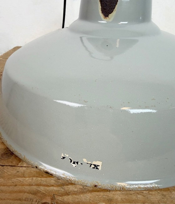 Image 1 of Suspension industrielle en émail gris de Thorlux, années 1960