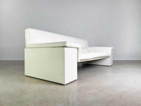 Image 1 of Originale Knoll Brigadier a tre posti, in pelle bianca, Cini Boeri 1980