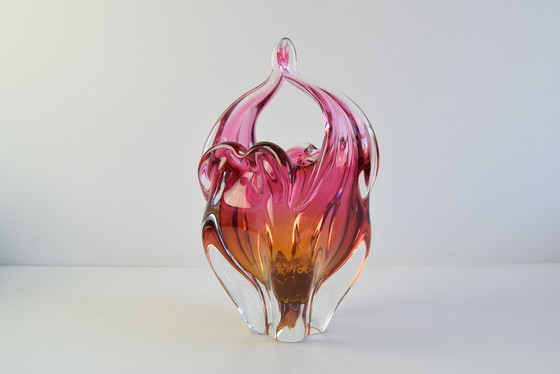 Image 1 of Mid Century Czech Art Glass Mandkom door Josef Hospodka