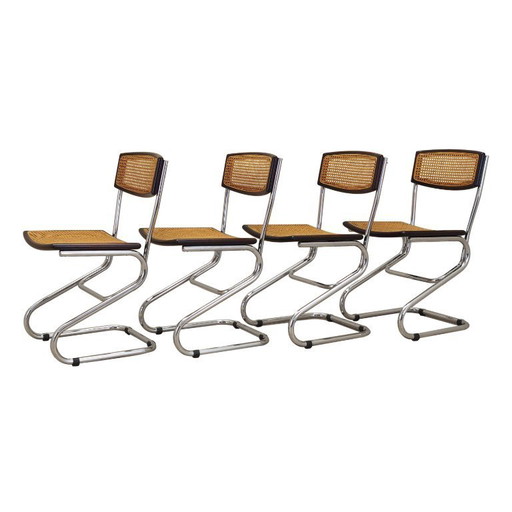 Set di quattro sedie, design Bauhaus, anni '60, produzione: Italia