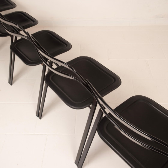 Sillas Clio de Acero y Cuero de Giorgio Cattelan para Cidue – Sillas de comedor, Leather, polished steel (photo 20 of 25)