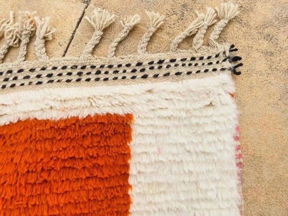 Handmade rug 200x300 cm, wool, orange, Morocco – Rugs & carpets, Cotton, Modern (photo 10 of 10)