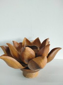 Vintage houten 'Lotusbloem' voorgerecht serveerder (hapjes schaaltjes)