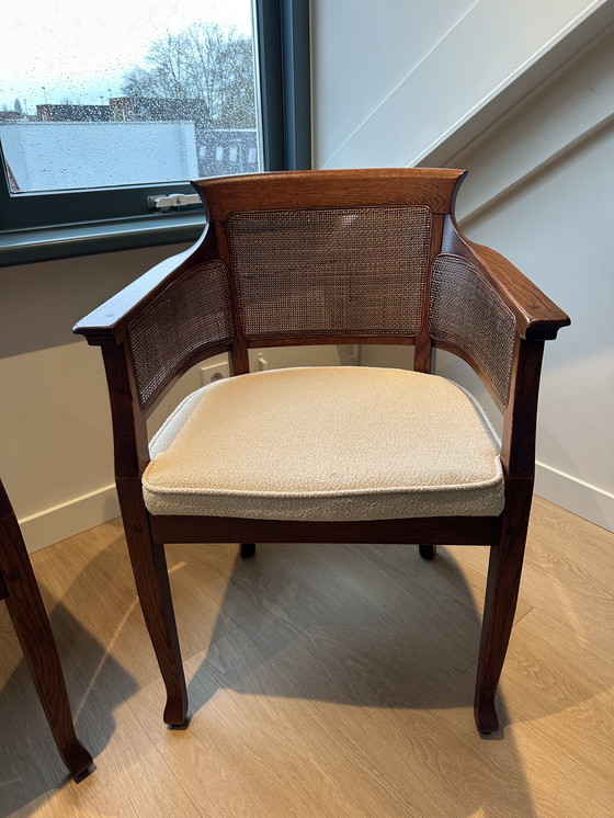 Image 1 of Set of 2 Vintage Bannink Art Nouveau armchairs – reupholstered - 70's/80's