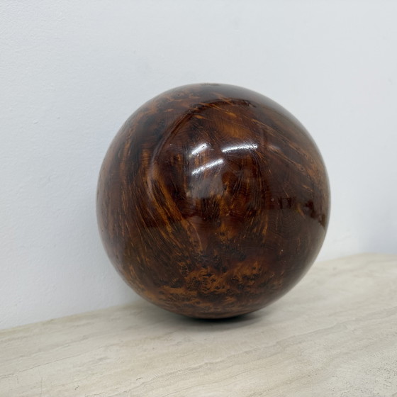 Image 1 of Large antique burl wood ball decorative wooden ball