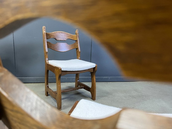 Image 1 of Vintage brutalistische eetkamerstoelen, set van 6 - jaren 60