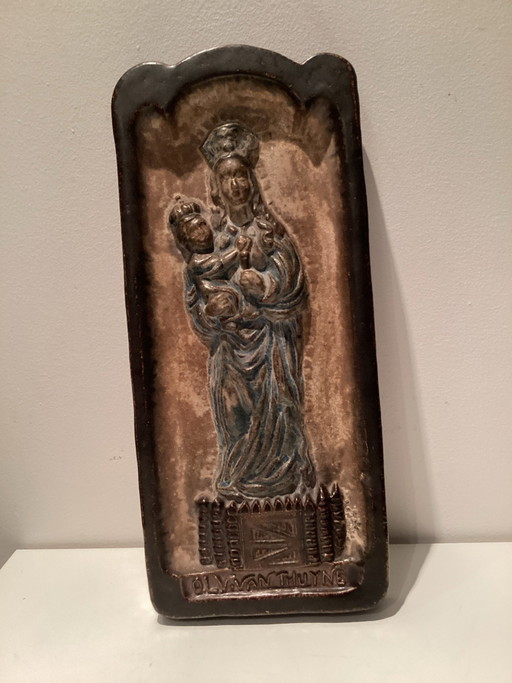 Assiette murale vintage Armogres (28 cm) - Notre-Dame de Thuyne (Ypres) années 50/60