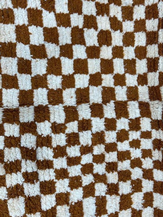 Image 1 of Tapis Beni Ourain fait main 3/2.2m: Authentique tapis marocain en laine, design géométrique