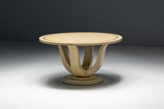 Image 1 of Faux-Marble Lacquered Table by Jean Claude Mahey, France, 1970s