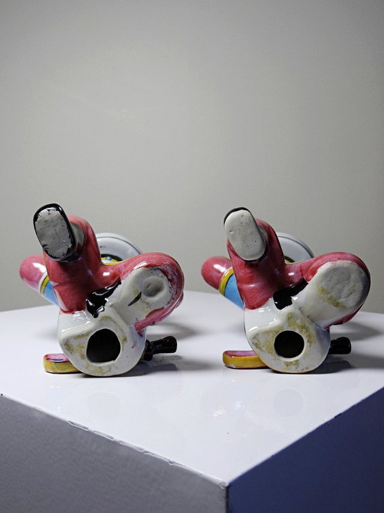 Image 1 of Paire de bougeoirs en porcelaine chinoise peinte à la main, années 1950-1970