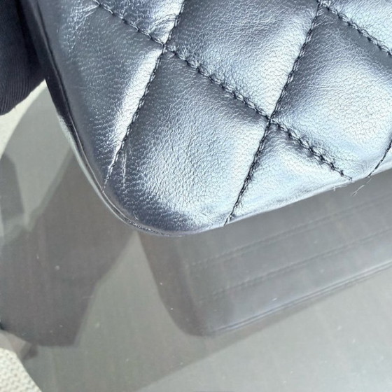 Image 1 of Chanel Medium Flap Vintage - Quilted Lambskin Black Gold Hardware Series 1