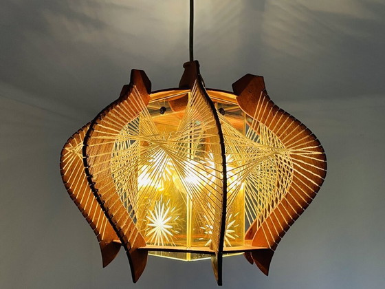 Image 1 of Lámpara colgante de madera Mid Century Modern