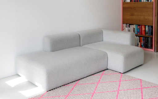 Canapé Hay Mags avec 2 modules, Kvadrat Divina Melange 120 – modulaire banken, Textile, Wool