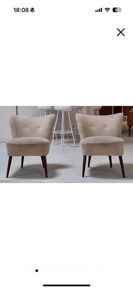 Chaises de cocktail du milieu du siècle