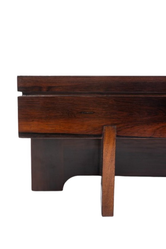 Image 1 of Mesa de centro de estilo Art decó en palisandro. Fabricada en la década de 1970.