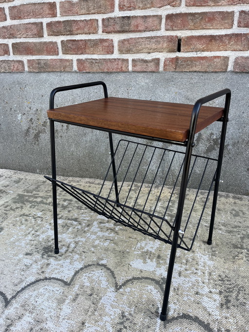 Table de lecture vintage avec plateau en teck