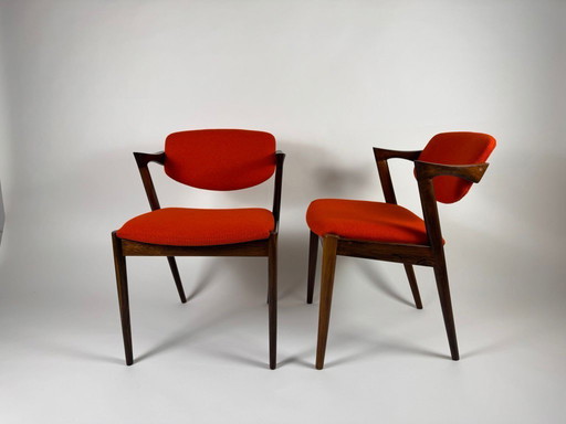 SET of 2 chairs, model 42, Kai Kristiansen, Mid Century Design