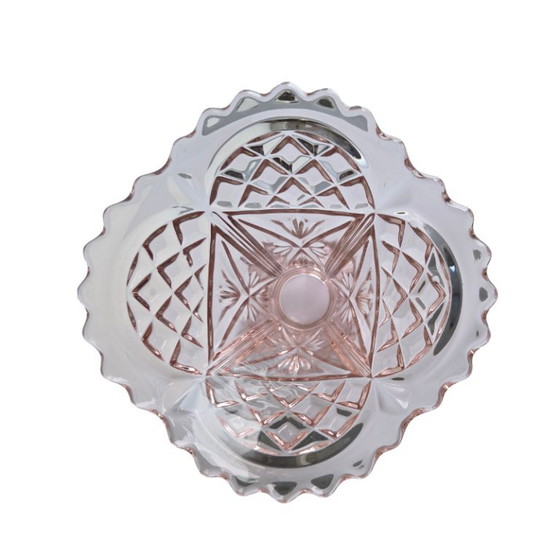 Rosa Pressglasvase Art Deco Stil – Vasen (photo 4 of 5)