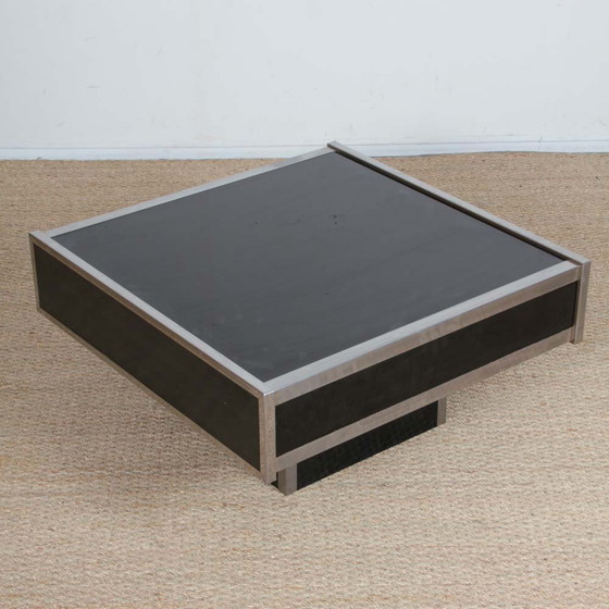 Image 1 of Square coffee table in the Willy Rizzo style, 1970