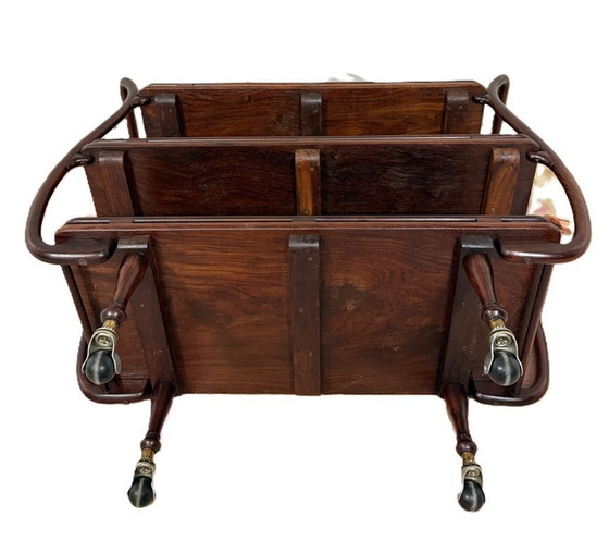 Image 1 of Carrello di servizio italiano in teak con ottone, anni '30-'40