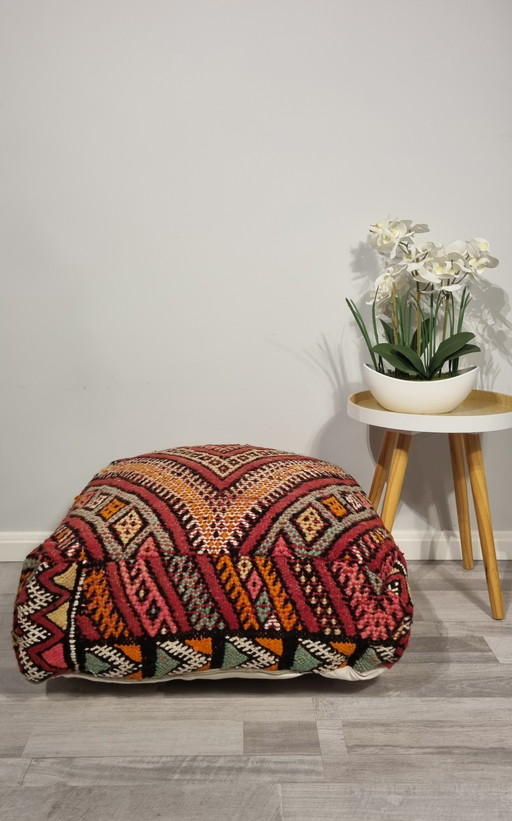 Pouf Kilim Berbère Vintage