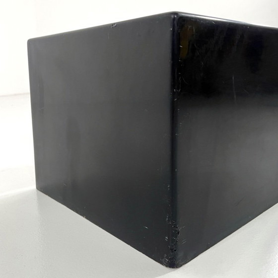Image 1 of Black & Burgundy Cube Stool Il Kubile from MIM Roma, 1970s