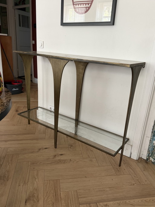 Mesita auxiliar de latón – bijzettafels, Glass, Brass (photo 2 of 10)