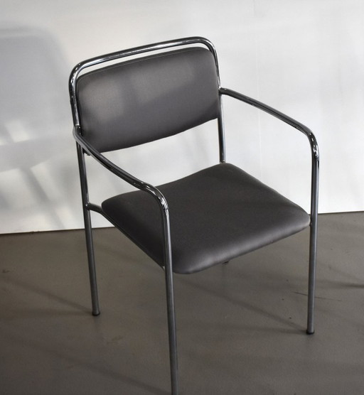 4 reupholstered Vintage Chrom Stühle Chairs 70er 70s