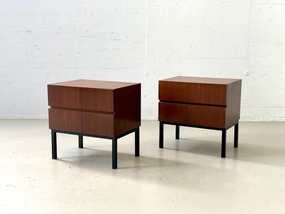 2 MSL Thalia Nightstands - Sapelli, 1970s, Mid-Century – Wood (photo 4 of 15)