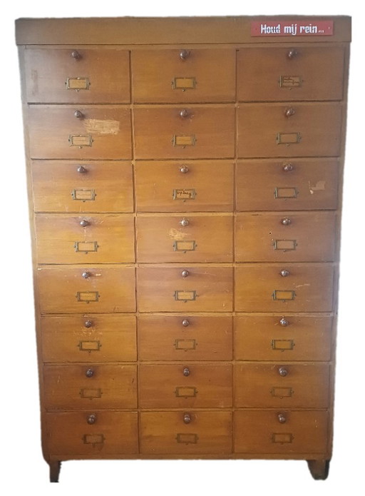 Archivador de los años 30 con puertas abatibles – opbergkast, Metal, Wood