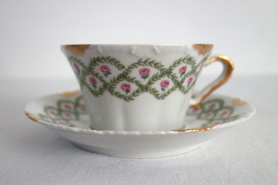 Image 1 of 7 tazas con platillos Theodore Haviland principios del siglo XX