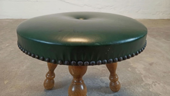 Vintage tripod vinyl stool – Skai, Wood (photo 8 of 13)