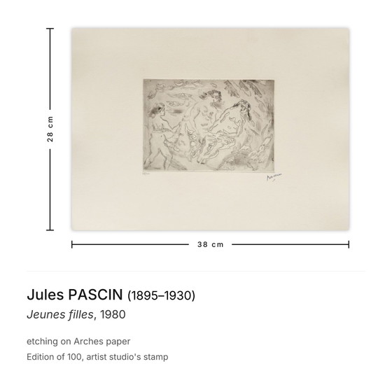 Image 1 of Jules PASCIN Ragazze giovani Acquaforte 1980