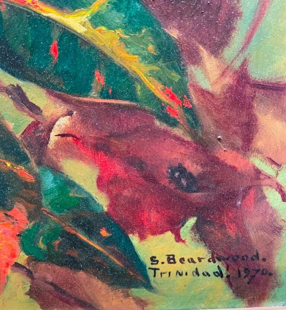 Still life with exotic flowers, oil on panel – Paintings & Drawings, Canvas (photo 4 of 6)