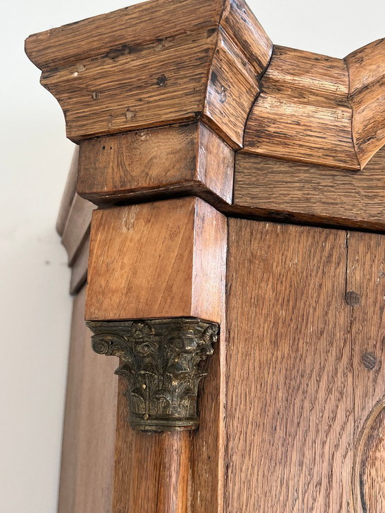 Antique Oak Cabinet – Wood, Brass (photo 4 of 8)