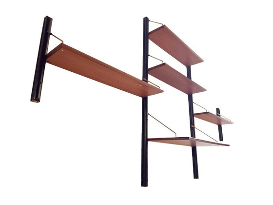 Image 1 of Vintage 3-Piece Wall System with Desk by Louis Van Teeffelen