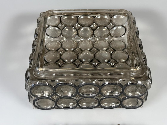 Image 1 of Lámpara de techo de los años 60/70, Glashütte Limburg, Alemania, plafoniere, vidrio y metal.