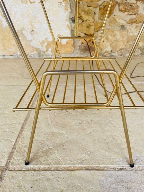 Mid-Century, Swivel,  Floor Lamp with Integrated Side Table, 1960s – Floor lights, Brass (photo 7 of 34)