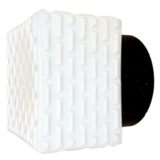 Vintage Square Milk Glass Wall or Ceiling Light, 1970s