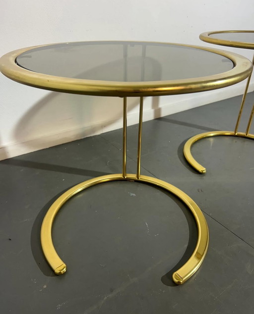 Ensemble de tables d'appoint en laiton '1980'