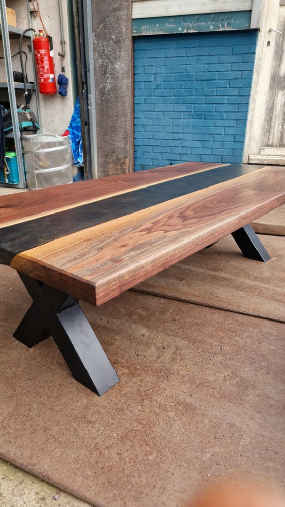 Image 1 of Unique handmade design table – Canadian walnut & epoxy (one-off)